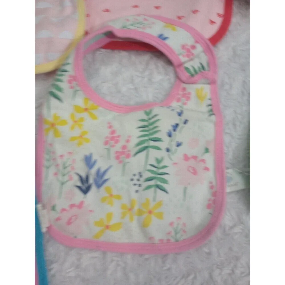 Baby Girl Infant Toddler Feeding Bibs  Lot Of  8 PCs Cloud Island -Carters